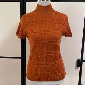 Orange David Meister short sleeve sweater